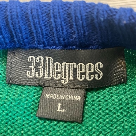 33DEGREES Ugly Christmas Festive Holiday Crewneck Knit Sweater‎ Santa Size Large - Picture 7 of 12